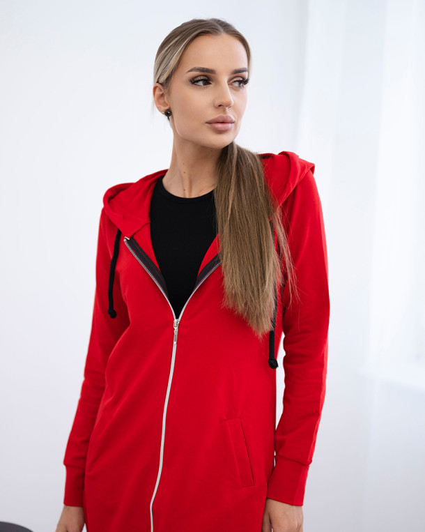 Bluza sukienkowa z kapturem grafit melanż