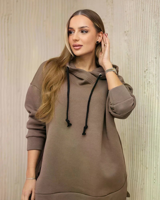 Bluza ocieplana z suwakiem na boku ciemno