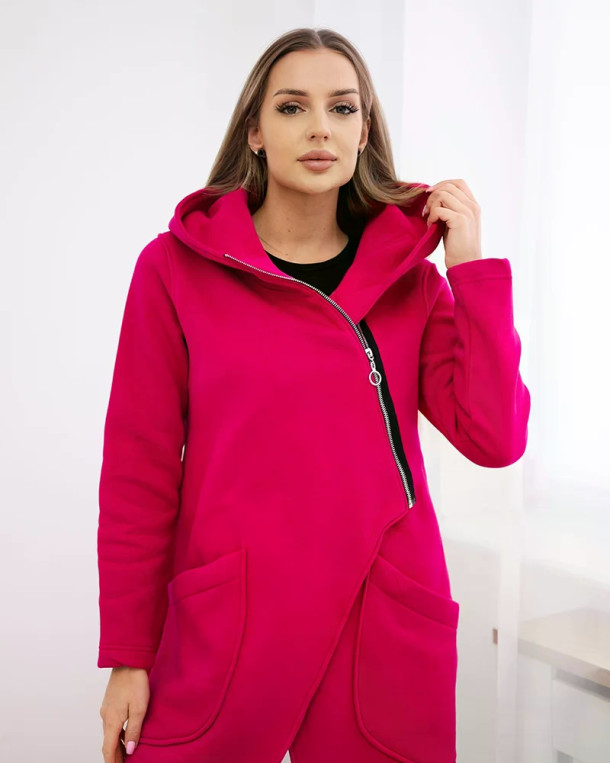 Bluza ocieplana z asymetrycznym suwakiem