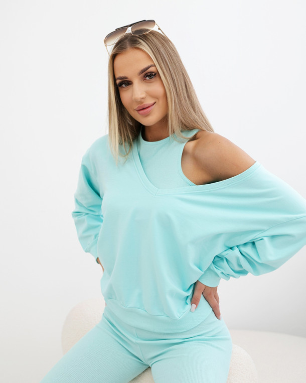 Komplet 3-częściowy bluza + top + legginsy