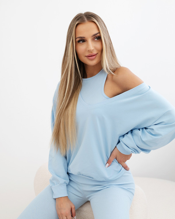 Komplet 3-częściowy bluza + top + legginsy