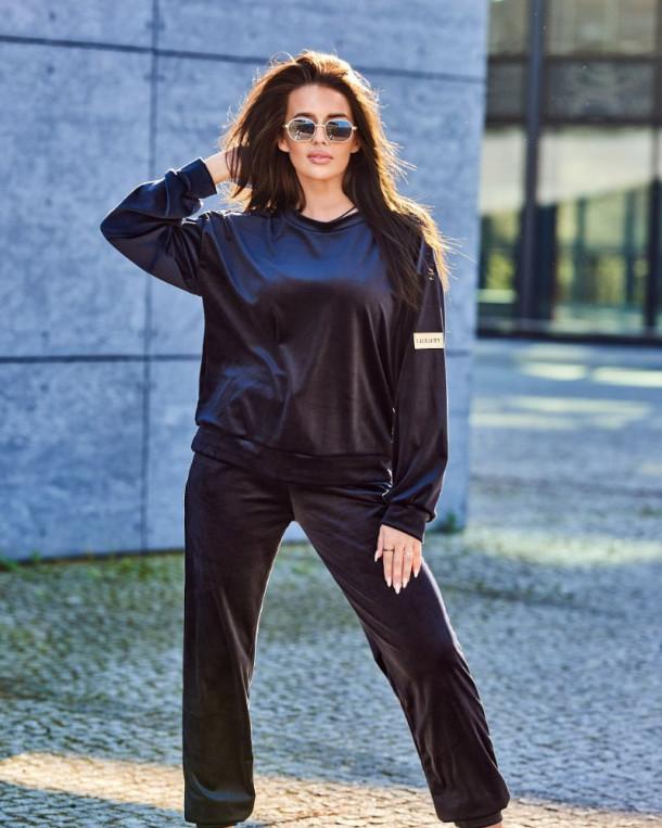 Komplet welurowy bluza + spodnie