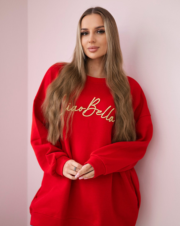 Bluza ocieplana z napisem Ciao Bella