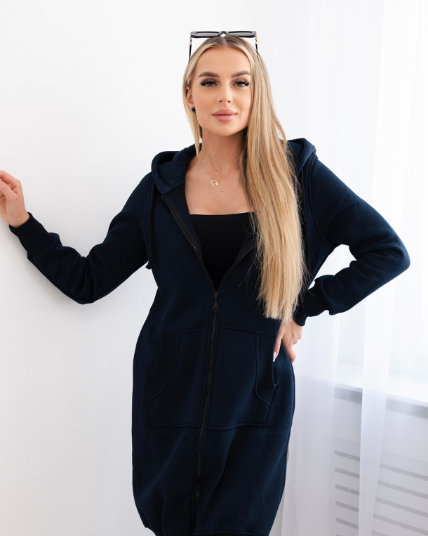 Bluza ocieplana długa z kapturem