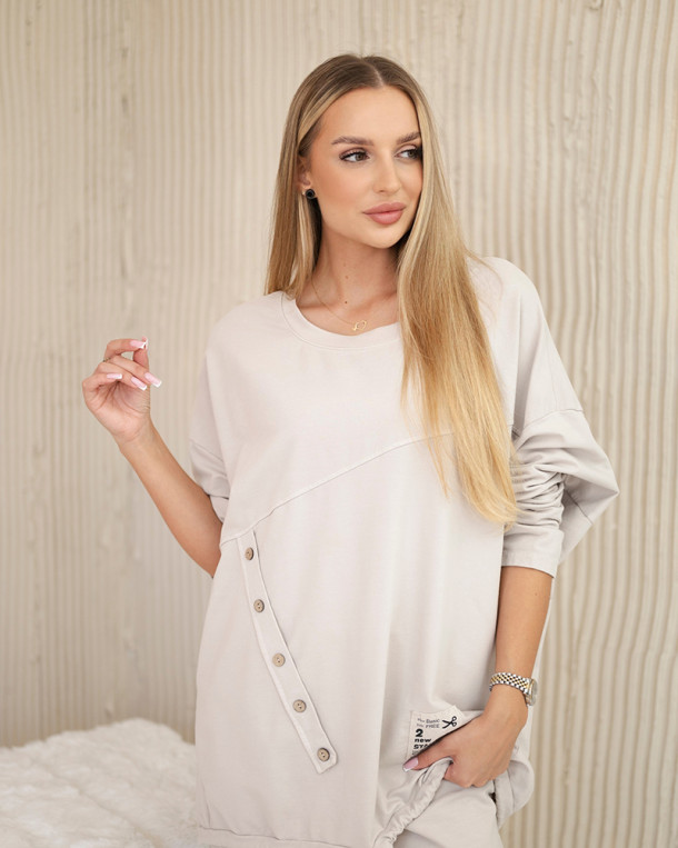 Komplet bawełniany oversize bluza + spodnie