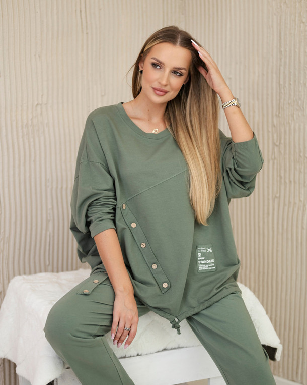 Komplet bawełniany oversize bluza + spodnie