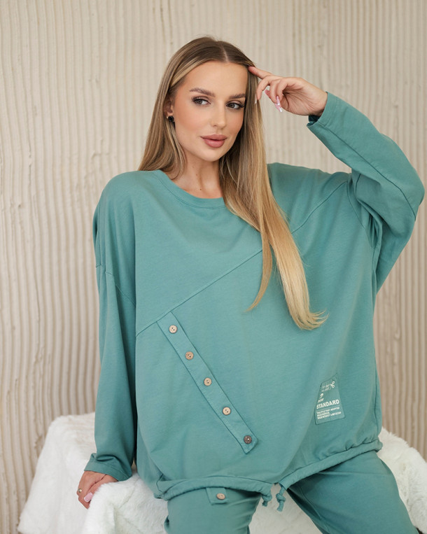 Komplet bawełniany oversize bluza + spodnie